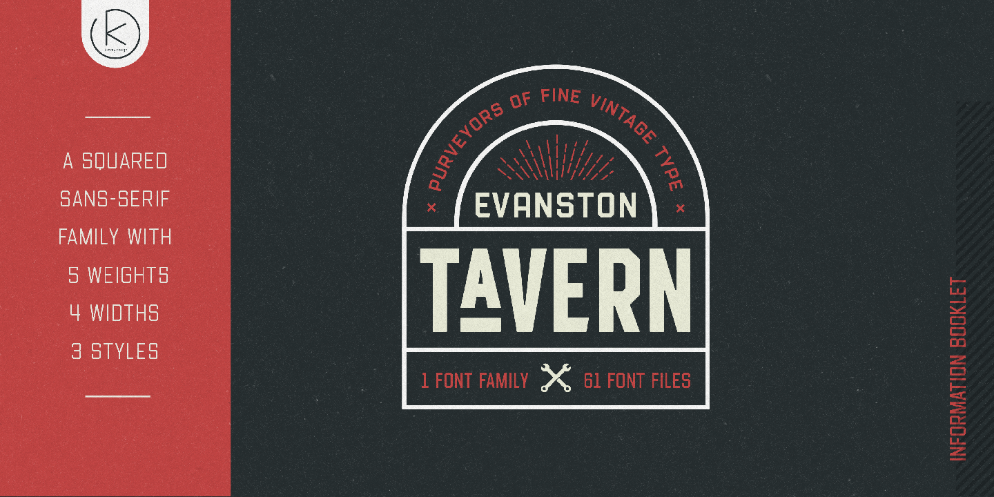 Beispiel einer Evanston Tavern 1826 Medium Inline-Schriftart